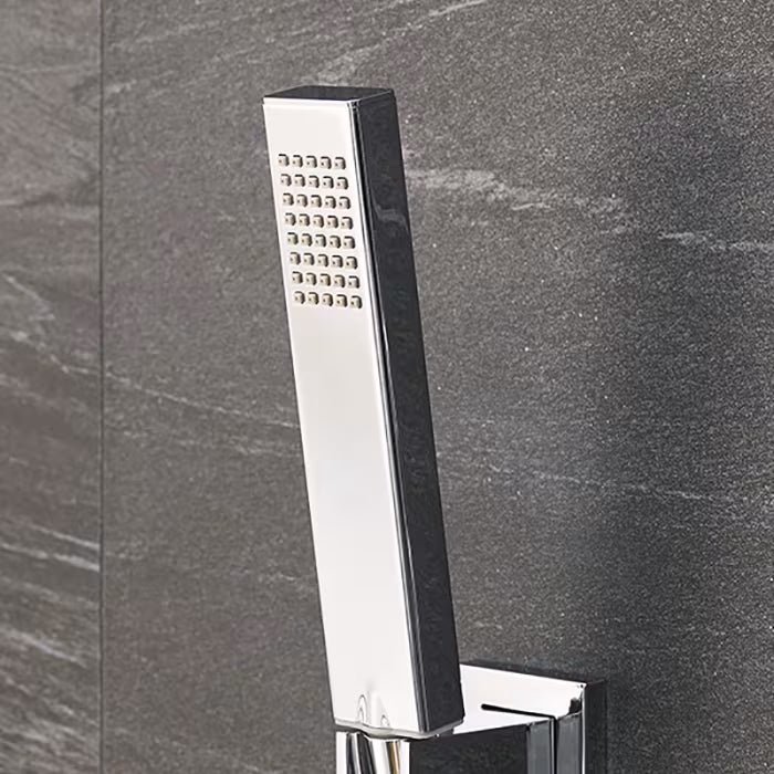 HSK Design-Handbrause eckig mit Brauseschlauch und Halterung