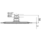 HSK Kopfbrause superflach eckig 25 x 25 cm - chrom