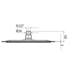 HSK Kopfbrause superflach und rund 25 cm - chrom