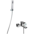 HSK Shower-Set 3.09 eckig mit Badewannen-Einhebelmischer AP und Handbrause - chrom