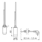 HSK Heizstab 4 mit Fernregler 300 Watt - silber