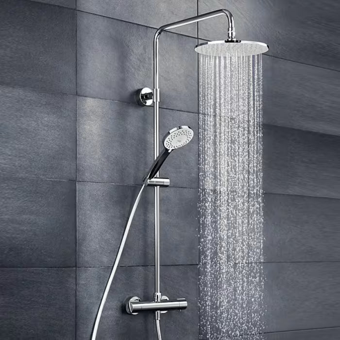 HSK Shower-Set Modell RS 100 Thermostat - Kopfbrause flach - rund 25 cm - chrom