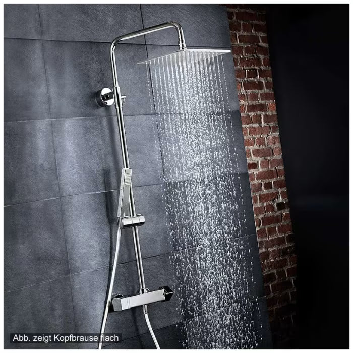 HSK Shower-Set Modell RS 500 Thermostat eckig - Kopfbrause flach und eckig 25 x 25 cm