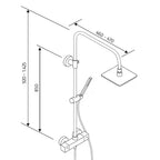 HSK Shower-Set Modell RS 500 Thermostat eckig - Kopfbrause flach und eckig 25 x 25 cm