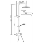 HSK Shower-Set Modell RS 200 Thermostat für Badewanne mit Kopfbrause flach und rund 30 cm