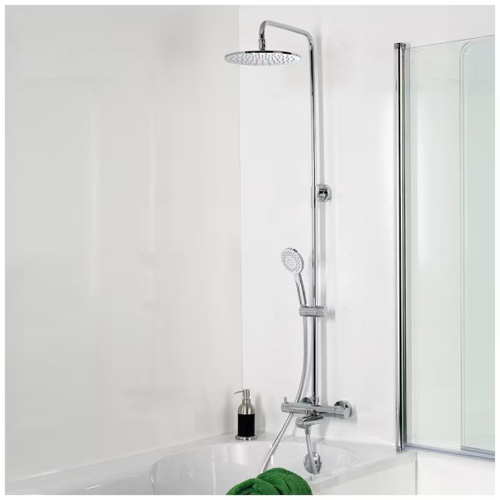 HSK Shower-Set Modell RS 200 Thermostat für Badewanne mit Kopfbrause superflach und rund 25 cm