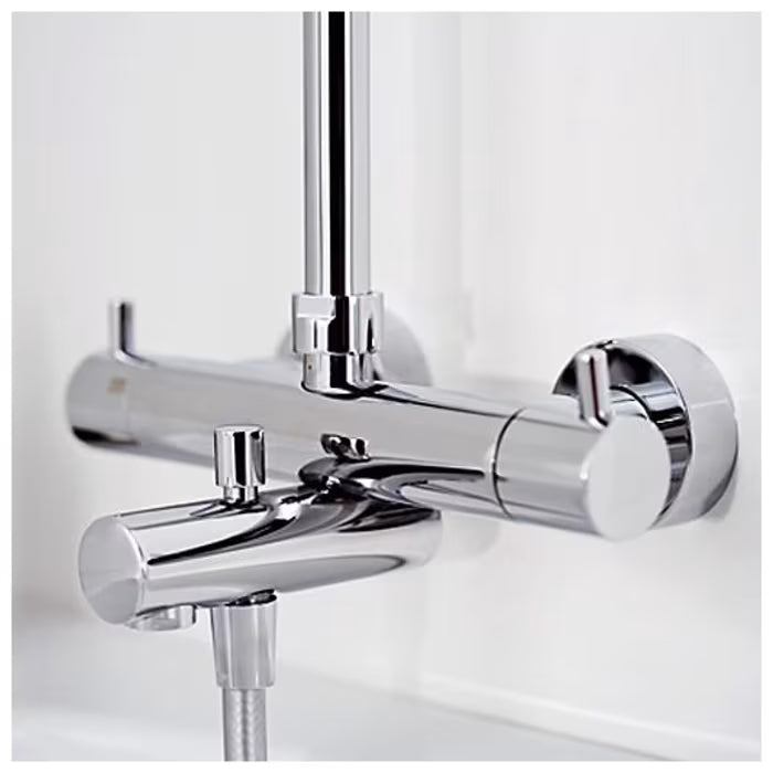 HSK Shower-Set Modell RS 200 Thermostat für Badewanne mit Kopfbrause superflach und rund 25 cm