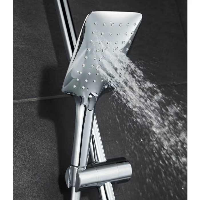 HSK RS Softcube Shower-Set AquaSwitch mit Thermostat und Kopfbrause 30 x 20 cm - weiß