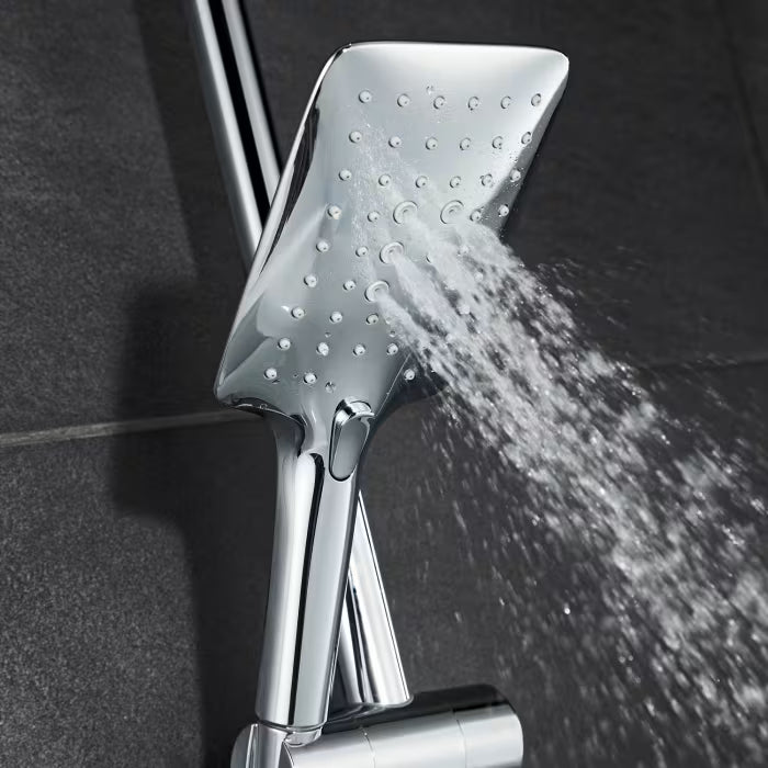 HSK RS Softcube Shower-Set AquaSwitch mit Einhebelmischer und Kopfbrause 30 x 20 cm - schwarz