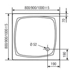 HSK Acryl-Duschwanne flach 90 x 90cm - weiß