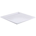 HSK Acryl-Duschwanne Superflach 100 x 100 mit integrierter weißer Ablaufrinne schmal Höhe 6,5 cm - weiße Rinnenabdeckung