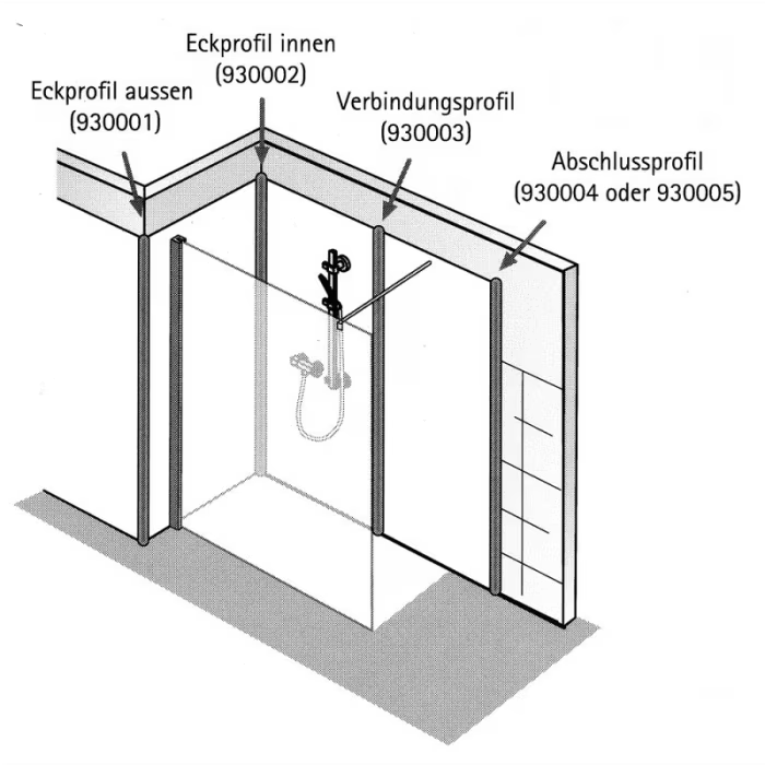 HSK RenoDeco Profile - Abschlussprofil gerade - chromoptik