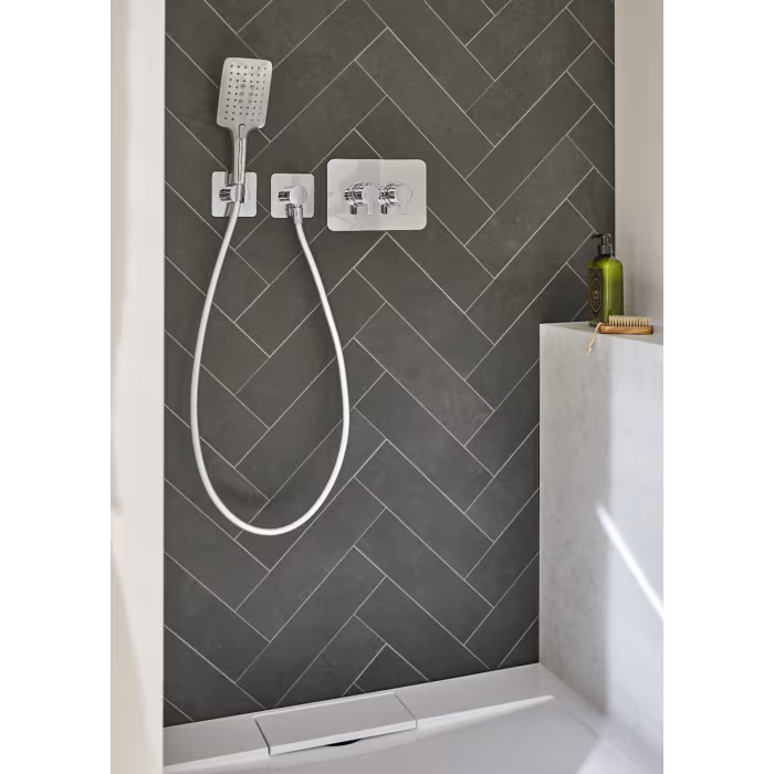 HSK Design-Handbrause AquaSwitch Softcube mit Brauseschlauch und Halterung