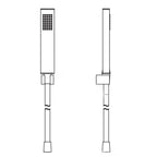 HSK Design-Handbrause eckig mit Brauseschlauch und Halterung