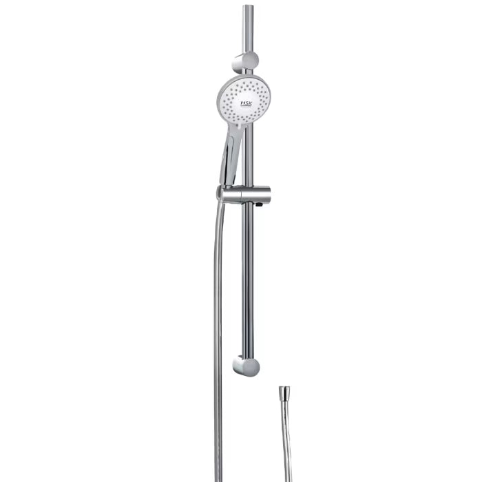 HSK Design-Handbrause rund mit 3 Strahlarten inkl. Brauseschlauch und Brausestange