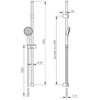 HSK Design-Handbrause rund mit 3 Strahlarten inkl. Brauseschlauch und Brausestange