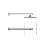 HSK Wandarm gerade mit Kopfbrause eckig 25 x 25 cm