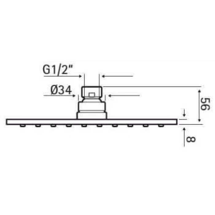 HSK Wandarm gerade mit Kopfbrause eckig 25 x 25 cm