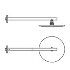 HSK Wandarm gerade mit Kopfbrause rund 25 cm