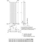 HSK Alto Badheizkörper 46,4 x 200 cm mit Anschluss beidseitig unten - Anthrazit