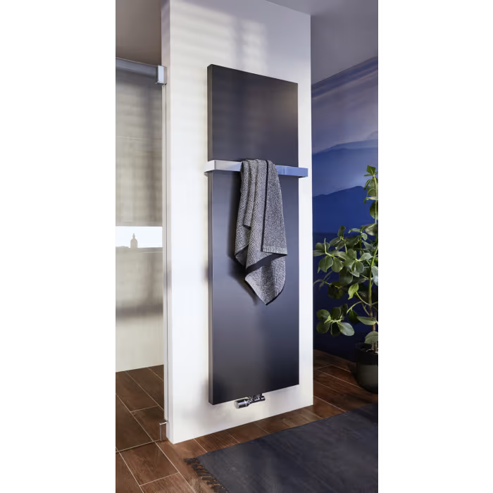 HSK Atelier Line Badheizkörper 45,6 x 180,6 cm mit Mittelanschluss - Graphit-Schwarz