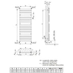 HSK Lavida Badheizkörper 55 x 112 cm Anschlüsse seitlich unten - Pergamon