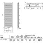 HSK Line Plus Badheizkörper 50 x 177,5 cm  mit Antikorrosionsschutzschicht - Anthrazit