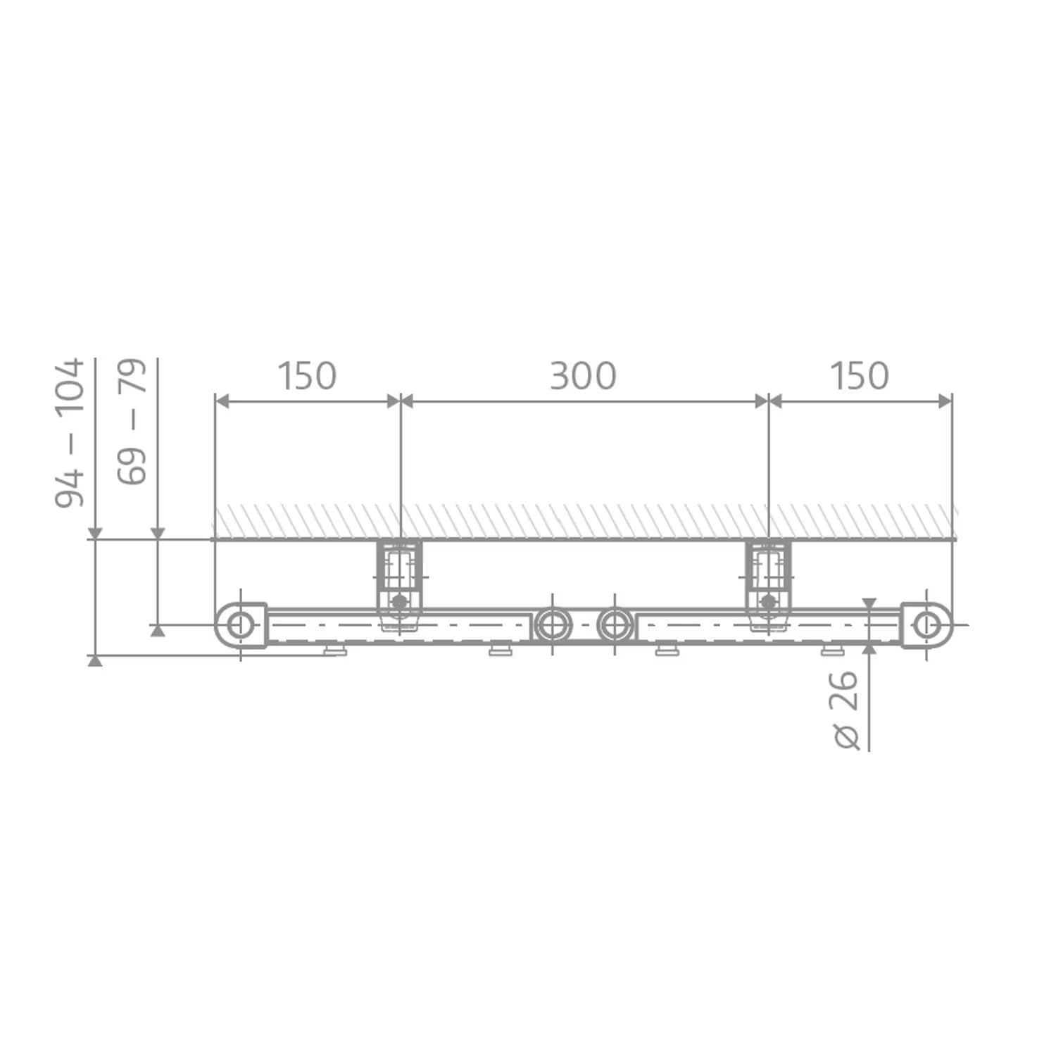 HSK Line Pro Designheizkörper 60 x 121,5 cm mit Antikorrosionsschutzschicht - Sandstein