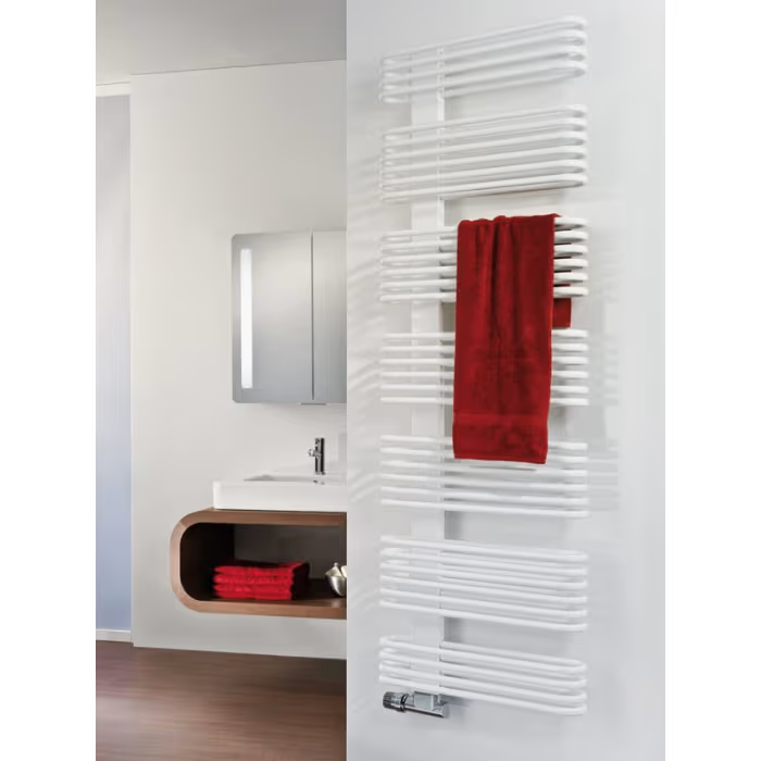 HSK Badheizkörper Premium 50 x 121,5 cm Mittelanschluss versetzt - Graphit-Schwarz
