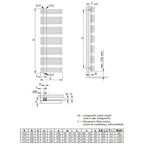 HSK Badheizkörper Premium 50 x 121,5 cm Mittelanschluss versetzt - Graphit-Schwarz