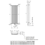 HSK Sky Badheizkörper mit Mittelanschluss unten 29,5 x 180 cm - Graphit-Schwarz