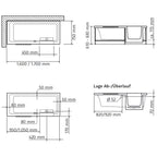 HSK Dusch-Badewanne Dobla 160 cm Einstieg rechts mit Antislip