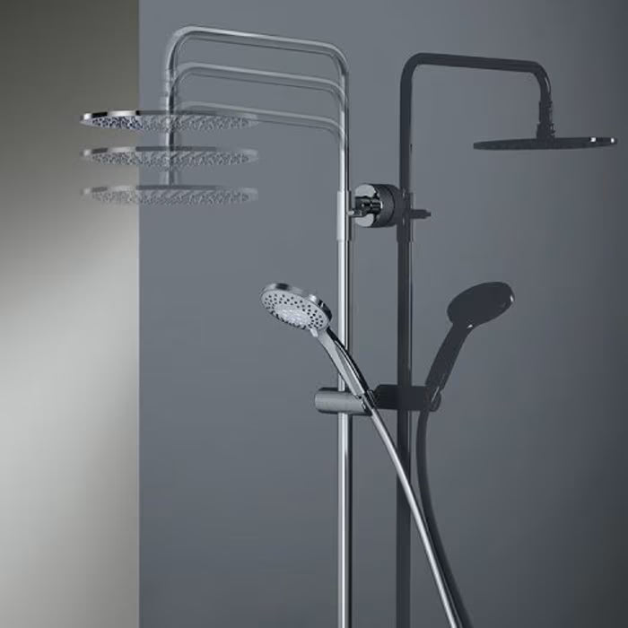 HSK Shower-Set Modell RS 200 Universal Kopfbrause superflach und rund 25 cm