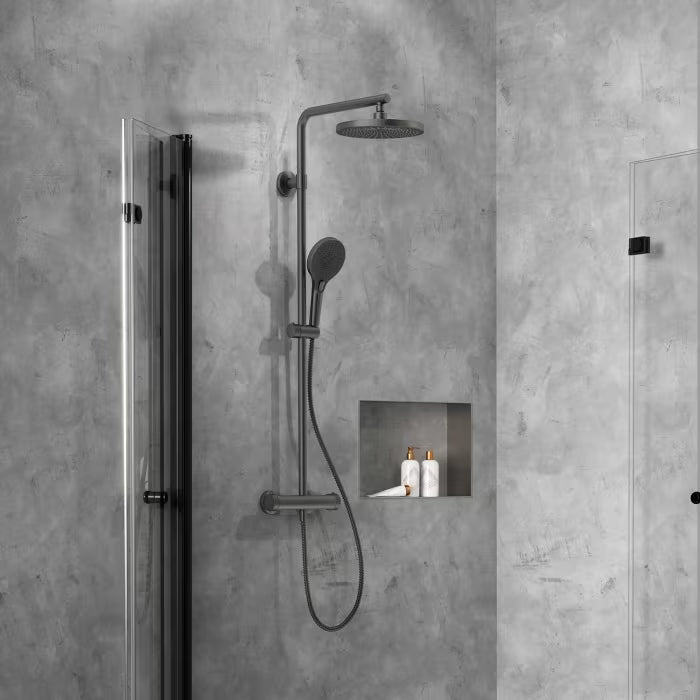 HSK AquaXPro 100 Thermostat mit Shower-Set 25 cm - gunmetal gebürstet