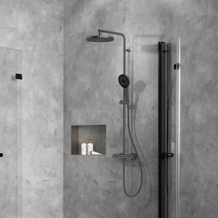 HSK RS Slim Thermostat mit Shower-Set - gunmetal gebürstet