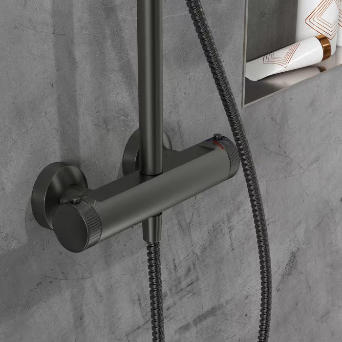 HSK AquaXPro 100 Thermostat mit Shower-Set 25 cm - gunmetal gebürstet