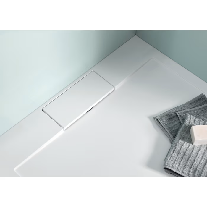 HSK Marmor-Polymer Duschwanne 80 x 100 cm superflach mit Randablauf