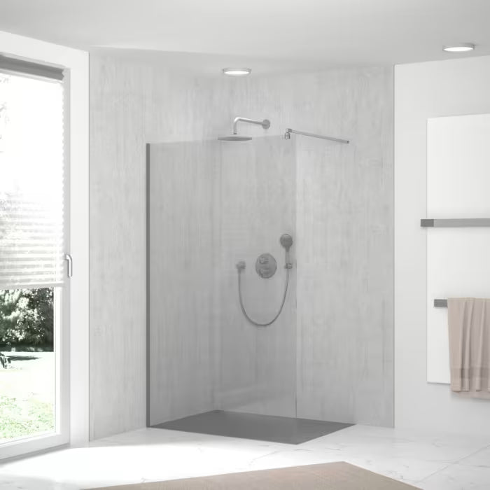 HSK RenoDeco Designplatte 100 x 255 cm - Sichtbeton - lichtgrau - Strucktur