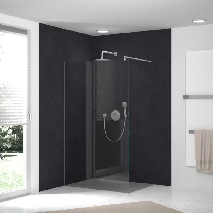 HSK RenoDeco Designplatte 100 x 255 cm - Feinstein - graphit-grau - Seidenmatt