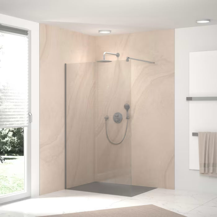 HSK RenoDeco Designplatte 100 x 210 cm - Feinstein - Vertino-Beige - Seidenmatt