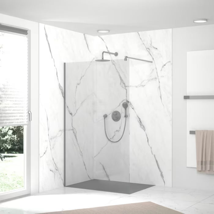 HSK RenoDeco Designplatte 100 x 210 cm - Marmor - Carrara-Weiss  - Seidenmatt