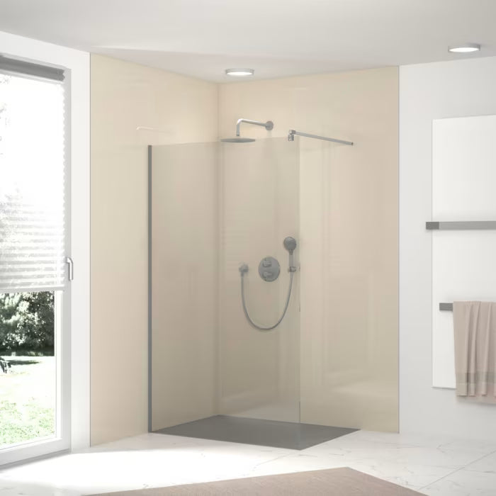 HSK RenoDeco Designplatte 150 x 255 cm - Uni-Crema-Beige - Hochglanz