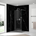 HSK RenoDeco Designplatte 150 x 255 cm - Marmor - Carrara-Schwarz - Seidenmatt