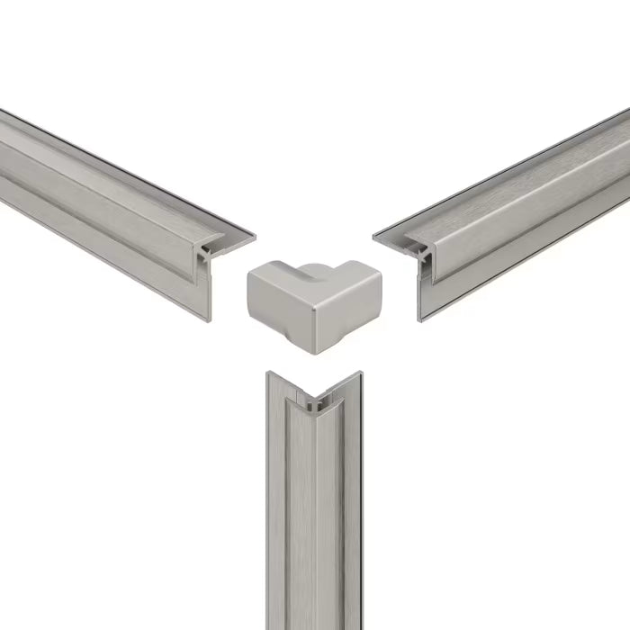HSK RenoDeco Profile - Profil-Ecke 3D außen gerade - aluminium silber matt