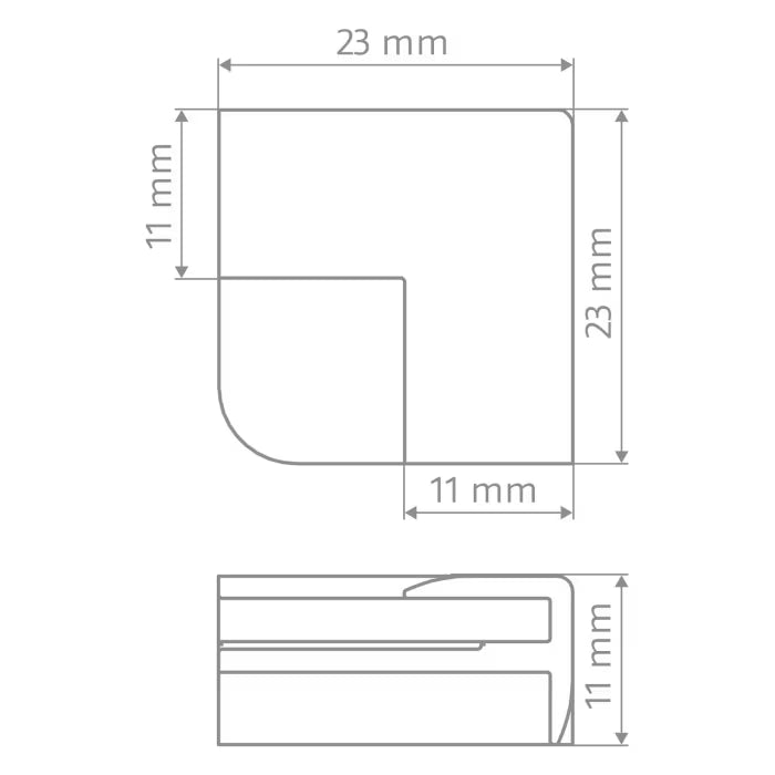 HSK RenoDeco Profile - Profil-Ecke 3D außen gerade - chromoptik