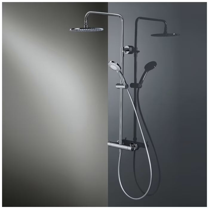 HSK Shower-Set Modell RS 200 mit Thermostat und Kopfbrause - flach und rund 30 cm