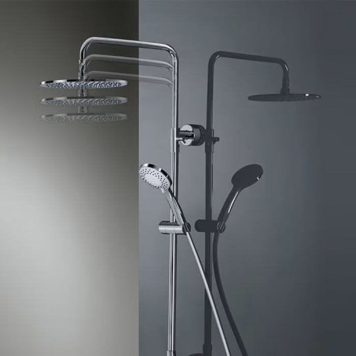 HSK Shower-Set Modell RS 200 mit Thermostat und Kopfbrause - flach und rund 30 cm