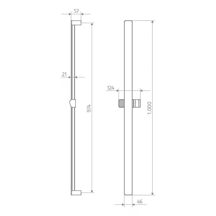 HSK AquaXPro Brausestange 100 cm - Gunmetal, gebürstet