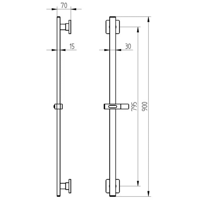 HSK Softcube 2.0 Brausestange 90 cm mit Brausehalter - Chrom