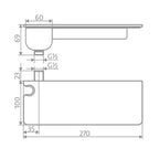 HSK Wandanschlussbogen mit Glasablage und Handbrausehalter - Weiß